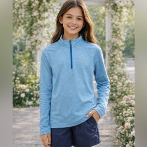 REI Girls XL Quarter Zip Performance Pullover – Blue – Youth XL